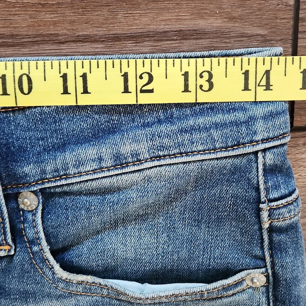 J. Crew 9" High Rise Toothpick Ankle Jean Hartley Distressed Raw Frayed Hem 28 - Picture 9 of 11